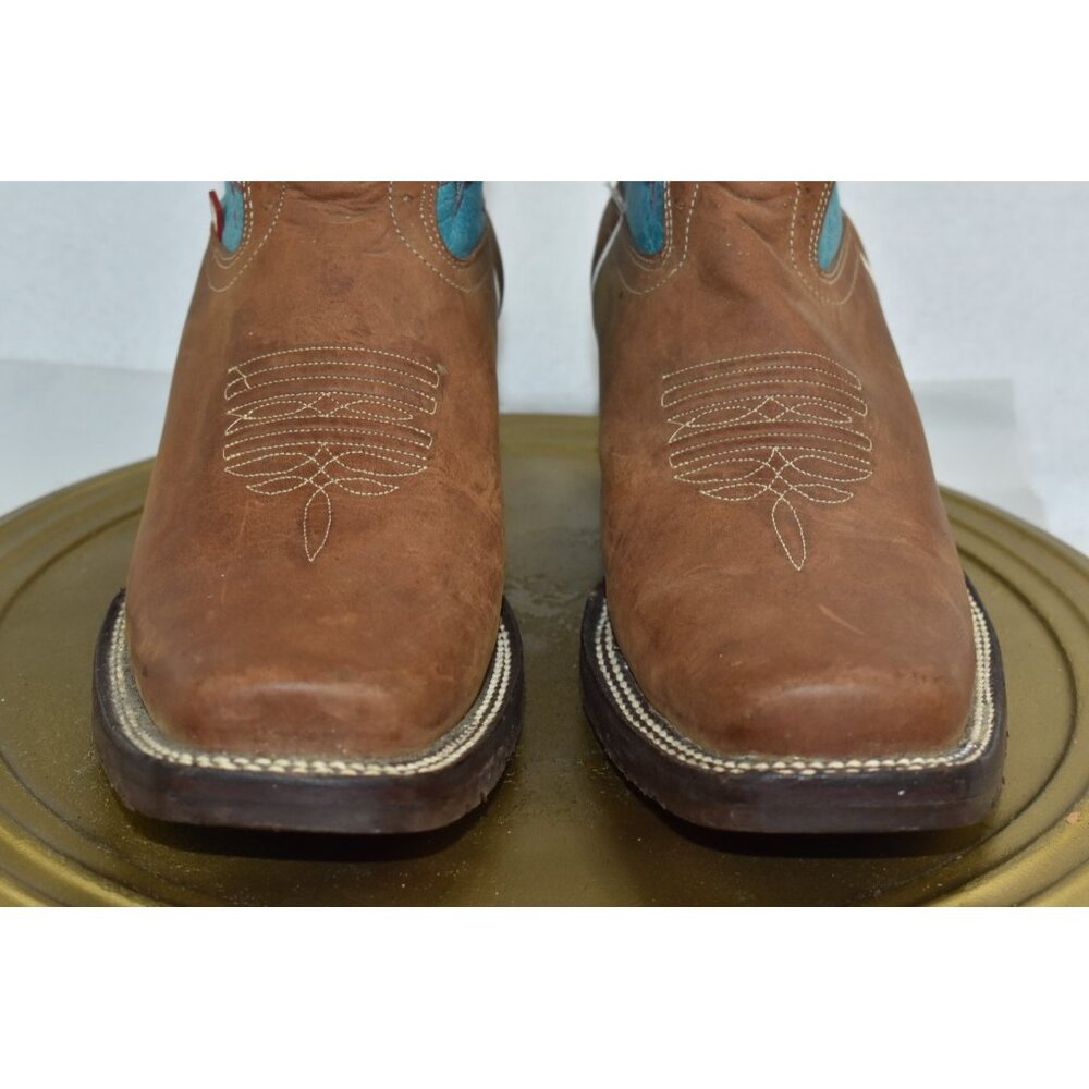🌹Big Bull Boots Mens Size 8.5 Brown Leather Western Cowboy SquareToe Mexico 26.5 - Picture 3 of 14
